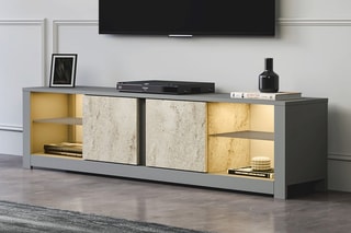 Meuble TV 2 portes Aydos - 180 x 45 x 35 cm
