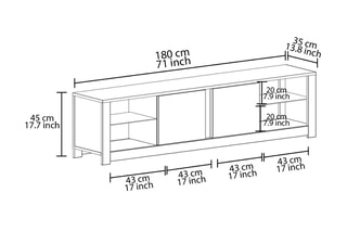 Meuble TV 2 portes Aydos - 180 x 45 x 35 cm
