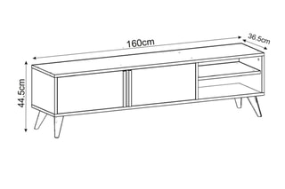 Meuble TV 2 portes Benoit - 160 x 35 x 29,6 cm