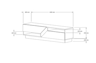Meuble TV 2 abattants Koza - 160 x 45 x 40 cm