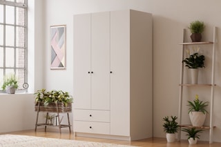 Armoire 3 portes et 2 tiroirs Rb-066 - 90 x 45 x 180 cm