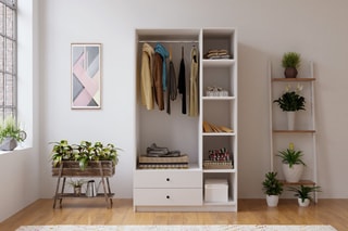 Armoire 3 portes et 2 tiroirs Rb-066 - 90 x 45 x 180 cm