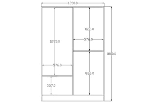 Armoire 3 portes - 120 x 180 x 45 cm