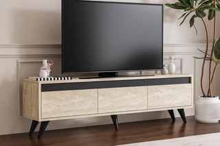 Meuble TV 3 abattants Century - 150 x 45 x 29,6 cm