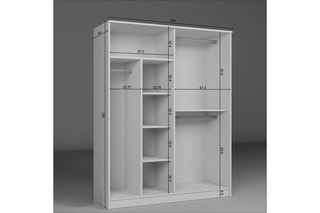 Armoire 4 portes - 140 x 180 x 51,8 cm