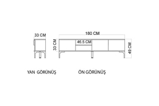 Meuble TV 3 portes Tarz - 180 x 49 x 33 cm