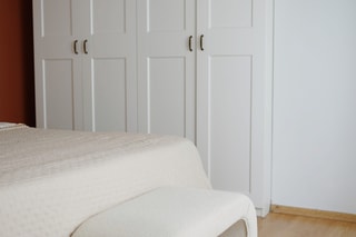 Pouf Nu Bench - Blanc - Toucher tissu bouclette