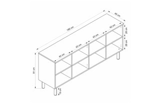 Buffet 4 portes Lotus - 180 x 81 x 45 cm