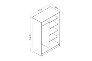 Armoire 2 portes - 120 x 190 x 60 cm