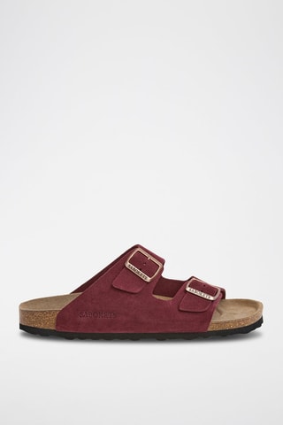 Nubuck Muiltjes - Bordeauxrood