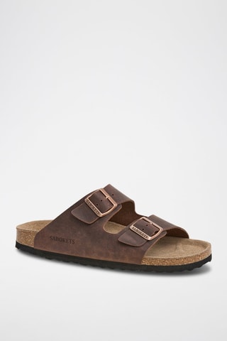 Mules en cuir - Marron