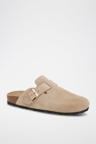 Mules en nubuck - Marron