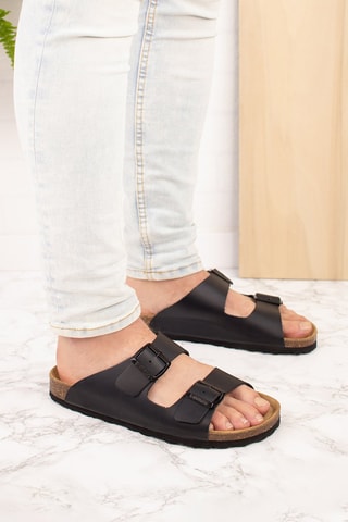 Mules en cuir Noir