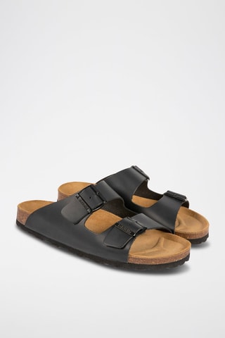 Mules en cuir Noir