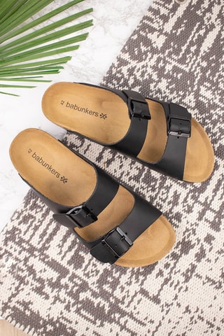 Mules en cuir Noir