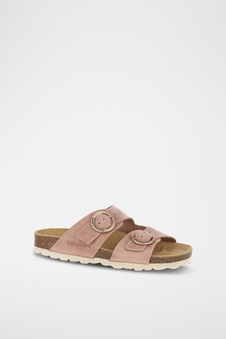 Mules en cuir 
Rose