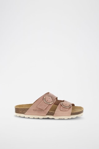 Mules en cuir 
Rose