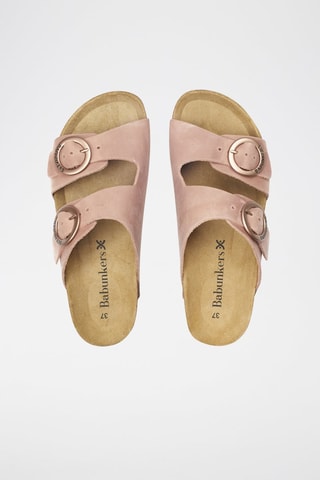Mules en cuir 
Rose