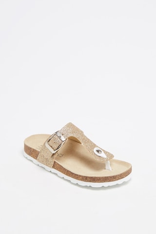 ##Tongs pailletées   Doré