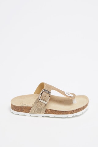 ##Tongs pailletées   Doré