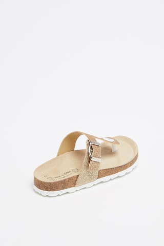 ##Tongs pailletées   Doré