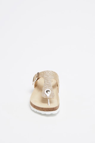 ##Tongs pailletées   Doré