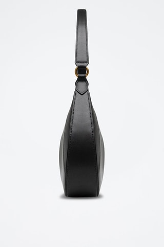 Leren Trendy Handtas Half Moon Classic - Zwart