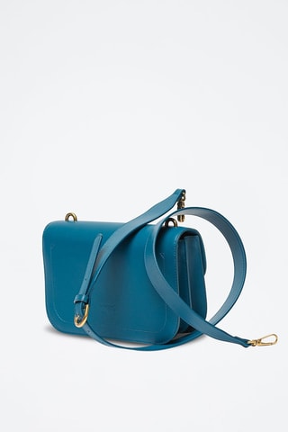 Leren Schoudertas - Marineblauw