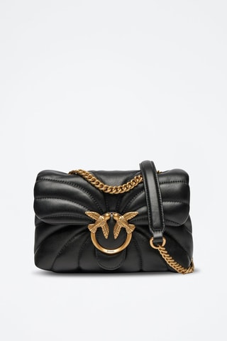 Leren Schoudertas Love Puff Mini - Zwart