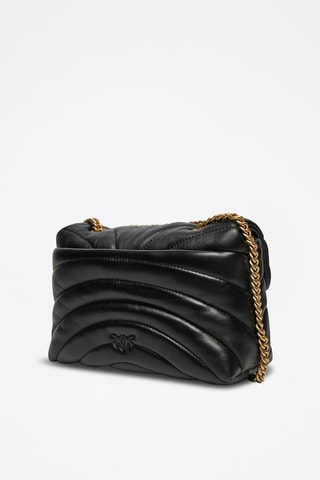 Leren Schoudertas Love Puff Mini - Zwart