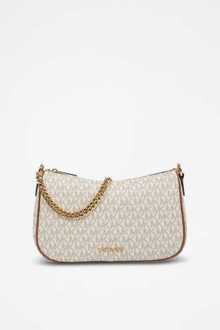 Leren Schoudertas Carmela - Beige en Taupe