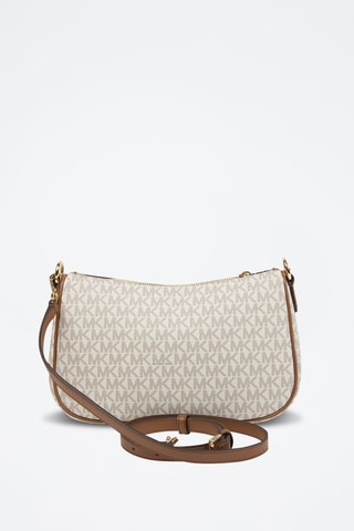 Leren Schoudertas Carmela - Beige en Taupe