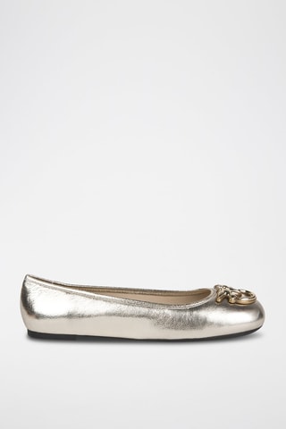 Geitenleren Ballerina's - Goudkleurig 