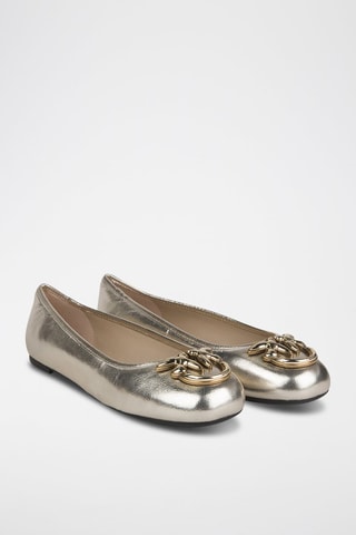 Geitenleren Ballerina's - Goudkleurig 