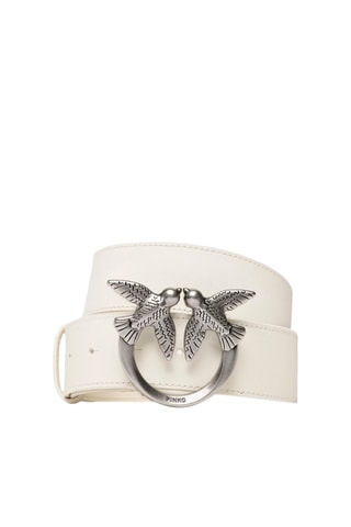 Kalfsleren Riem Wit