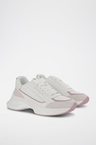 Leren Platform Sneakers Ariel 07 - Wit en roze