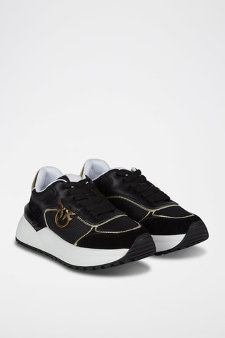 Leren Platform Sneakers Zwart