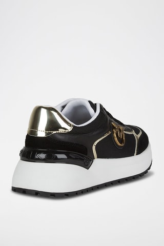 Leren Platform Sneakers Zwart