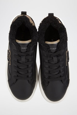 Gevoerde Leren Platform Sneakers Yoko - Zwart