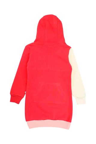 Vestido-sweat com capuz Rosa e vermelho 