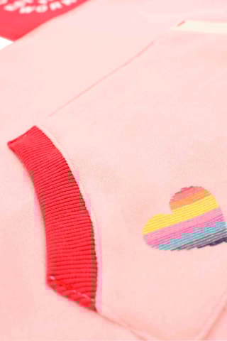 Vestido-sweat com capuz Rosa e vermelho 