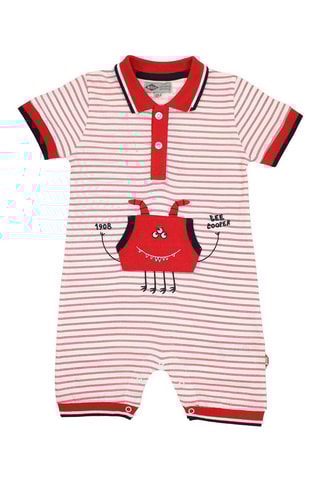 Macacão curto Vermelho e branco 