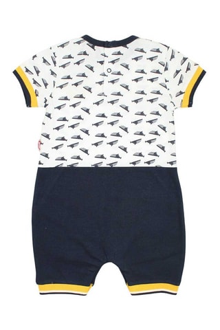 Macacão curto Azul-marinho e branco 