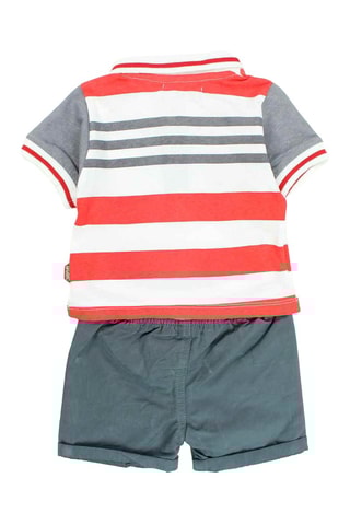 T-shirt e calções - Cinzento e vermelho 