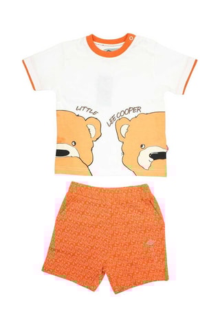 T-shirt e calções Laranja e branco 