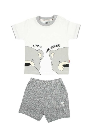 T-shirt e calções Cinzento e branco 