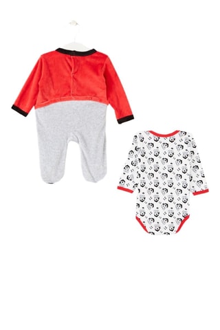 Conjunto 4 peças - Cinzento-claro e vermelho - Lee cooper