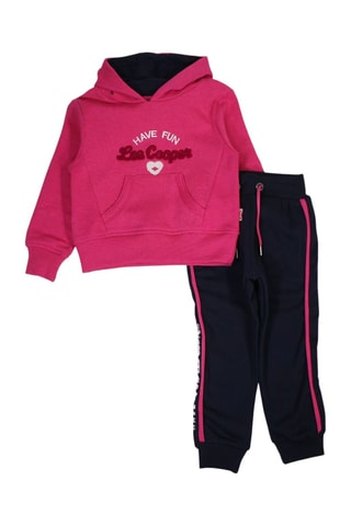 Sweat com capuz e calças de treino - Fúcsia e azul-marinho - Lee cooper