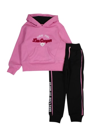 Sweat com capuz e calças de treino - Rosa e preto - Lee cooper