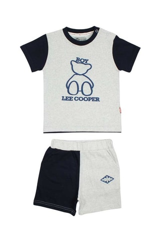 T-shirt e calções Azul-marinho e cinzento 